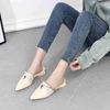 Sexy Pointed Toe Womens Slippers Slip On Ladies Mules Low Heel Woman PU Leather Pumps Summer Casual Slides Female