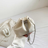 Drawstring Chain Fashion Versatile Women's Bucket Bag Cross Body Storage Single Shoulder Bag 