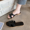 Wholesale summer Rome Cross strap women's flat slippers beach Woven belt ladies platform Sandals