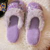 Winter Home Shoes For Women Sequins Upper Short Plush Fluffy Faux Fur Slides Slippers Woman House Bling Shoes
