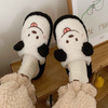 Winter House Fur Slippers Warm Cotton Shoes Cute Lovely Cartoon Dog Indoor Bedroom Women Ladies Furry Slides