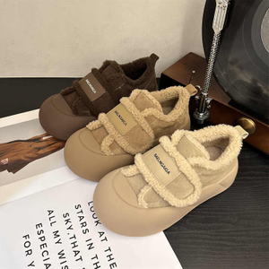 New Winter Waterproof Upper Soft Sole Wrap Heel Antiskid Slides Outside Warm Fluffy Slippers Women Home Casual Cotton Shoes