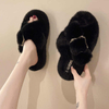 Winter Fashion Soft Warm Comfort Flat Fur Slipper Brand Designer Slip On Loafers Mules Flip Flops Casual Indoor