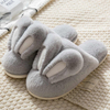 New Women's Cotton Slippers Female Cute Cartoon Bunny Rabbit Ears Couple Plush Male Winter Home House Shoes