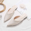 Flat Pointed Baotou Half Women's Lazy Muller Sandals Single Shoes PU Office dress elegance ladies temperament 