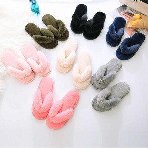 New Winter Fashion Women Home Slippers Faux Fur Warm Shoes Woman Slip on Flats Female Fur Flip Flops