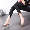 Rhinestone Heeled Slingback Pumps Women Elegant Pointed Toe Heels Office Lady Stiletto Shoes Summer 