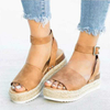 Women's Ankle Strap Platform Sandals Casual Shoes Women Summer Fashion Weave Non-Slip Sandalias