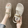 Outdoor Non-slip Women Summer Sandals Chain Casual Round Toe Comfortable Female Flat Sandals