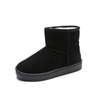 Winter Women's Short-Tube Snow Boot Plush Warm Women Shoes Suede Round-Toe Flat Heel Ankle Boots