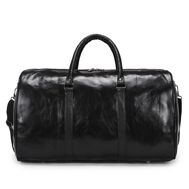 Retro Brown Men's Hand Luggage Bag Leather Large Capacity Travel Bag Business Weekend One Shoulder Messenger Bag