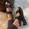 Women Sandals Summer New Flat British Wind Embroidery Thick-soled Casual Roman Designer Shoes Platform Sandals