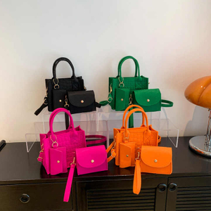 Handbag Felt Crocodile Pattern Tote Crossbody Shoulder Bags Women's Bag Circular 2 Piece Set 