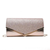 Women Envelope Evening Bag Glitter Ladies Chain Shoulder Bags Shiny Silver Long Purse Female Wedding Party Clutches Mini Handbag