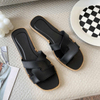 Wholesale summer Rome Cross strap women's flat slippers beach Woven belt ladies platform Sandals