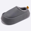 Women Fur Waterproof Slippers Winter Warm Plush Household Slides Indoor Home Thick Sole Footwear Non-Slip Solid Couple Sandals