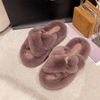 Winter Fashion Soft Warm Comfort Flat Fur Slipper Brand Designer Slip On Loafers Mules Flip Flops Casual Indoor