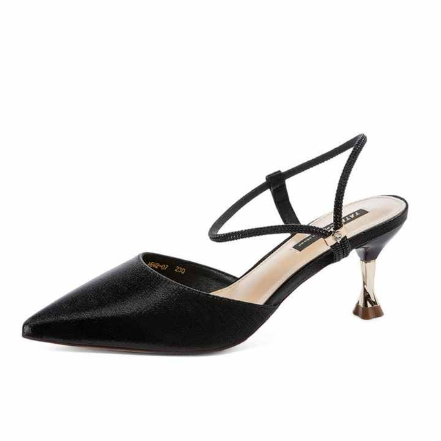 Summer New Women Slingback Sandals Pointed Toe Slip On Thin High Heel Ladies Elegant Pumps Shoes