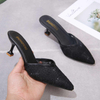 Spring summer new fashion lace high-heeled sandals sexy pointed toe stiletto high heels women