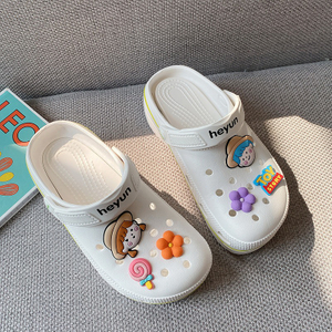 Summer Female Sandals Ladies Garden Shoes Flat Mules Clogs Bottom Cartoon Cloud Beach Slippers