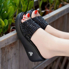 Women's Slippers Ladies Casual Platform Wedges Sandals Fashion Open Toe Diamond Rhinestone Sandals Heel Thick Bottom Slides