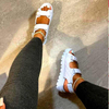 Women Sandals Summer New Flat British Wind Embroidery Thick-soled Casual Roman Designer Shoes Platform Sandals