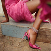 Women's Rhinestone Ankle Strap Heeled Sandals Dress Shoes Stilettos Pumps Sparkling Wedding 