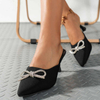Summer Women Pumps Rhinestone Bow High Heels Sandals Elegant Sexy Party Wedding Shoes