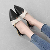 Sexy Pointed Toe Womens Slippers Slip On Ladies Mules Low Heel Woman PU Leather Pumps Summer Casual Slides Female