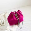 Drawstring Chain Fashion Versatile Women's Bucket Bag Cross Body Storage Single Shoulder Bag 