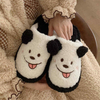 Winter House Fur Slippers Warm Cotton Shoes Cute Lovely Cartoon Dog Indoor Bedroom Women Ladies Furry Slides