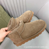 Women's New Brand Flat Heel Short Barrel Snow Boots Women's Autumn/Winter Thickened plush Warm Cotton Shoes Snow Boots
