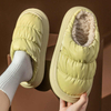 Women Warm Plush Home Slippers Anti Slip Autumn Winter Shoes Indoor House Floor Soft Silent Slides for Bedroom 