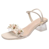 Chunky Heeled Sandals Retro Square Rome Shoes Small Fresh Party Dress Slippers Beach Slides