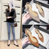 Women's sandals fashion ins diamond-studded outdoor wear low-heeled thin-footed female shoes