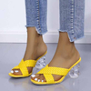 New women's shoes summer Korean style square toe fish mouth braided sandals and slippers women's slip-on fashion shoes