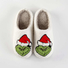 Christmas Hat Plush Slippers Women's Winter Warm Funny Cute Home Green Haired Monster Slippers New Year Non Slip Cotton Shoes