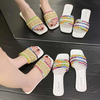 Custom Logo Summer New Rome Style Retro Women's Sandals Female Slip on Slides Woman Flat Shoes Wholesale