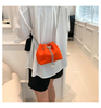 Drawstring Chain Fashion Versatile Women's Bucket Bag Cross Body Storage Single Shoulder Bag 
