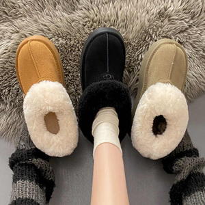 Faux Fur Winter Boots Women Non Slip Plush Snow Boots Woman Thick Bottom Warm Cotton Shoes