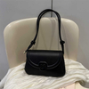 Women Soft PU Underarm Bag Retro Solid Color Ladies Handbags Fashion Girls Small Shoulder Bags Elegant Crossbody Bags 