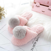 Women Winter Slippers Shoes Slides Plush Ball Home Slippers Ladies Indoor House Warm Fur 