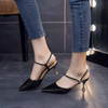Summer New Women Slingback Sandals Pointed Toe Slip On Thin High Heel Ladies Elegant Pumps Shoes