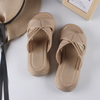  Beach Woman PU Platform Sandals Slides walking shoes summer cross Sandal 