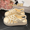 Women Gladiator Flat Heels Sandals Summer Shoes Ankle Strap Platform Casual Sandalias