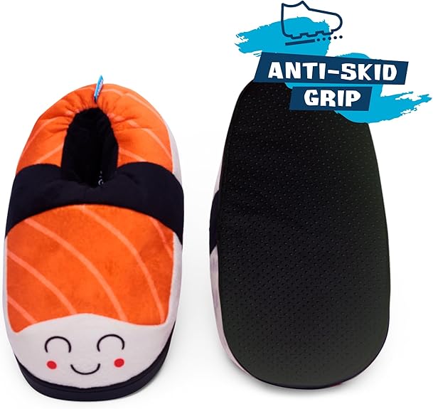 Sushi “Shoe-shi” Slippers | Unisex Funny Slippers, Gag Gift, Cute Anime Kawaii Present | Men, Women & Children Sizes S,M,L, XL