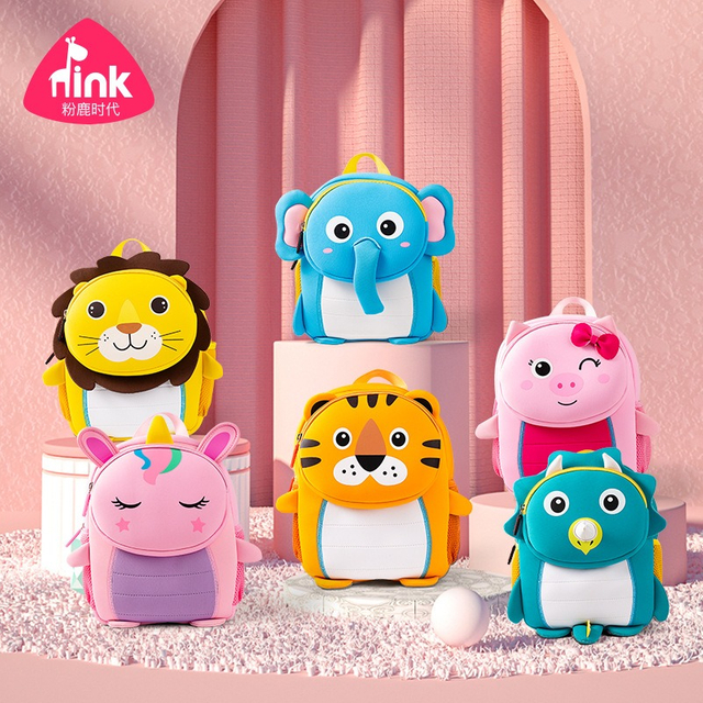 Kids 3D Lion Tiger Elephant Cartoon School Bags Custom Children's Bookbags Girl Backpack