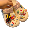 3D Shoe Charms Cute Frog Astronaut Shoe Decoration Kawaii Bees Garden clogs Sandal Accessories Kids Gift