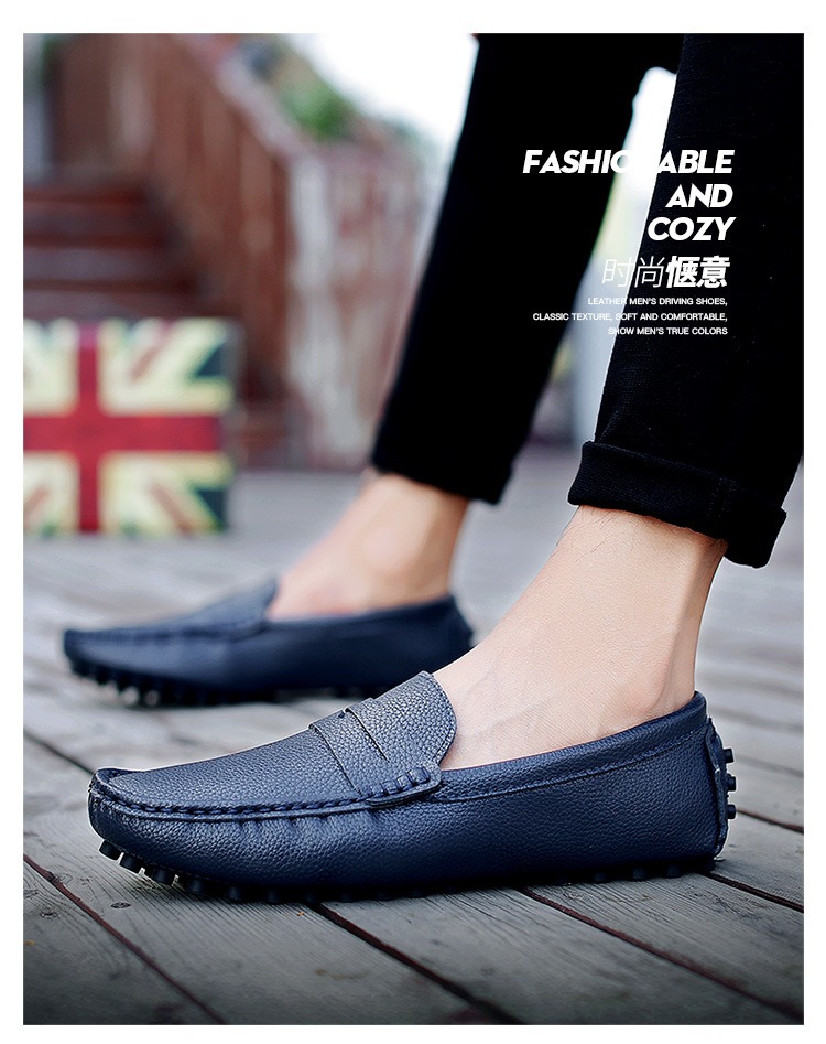 Genuine Leather Men Casual Shoes Luxury Brand Mens Loafers Moccasins Breathable Slip on Black Driving Shoes