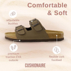 Lane Cork Footbed Sandals for Women – Comfortable Double Buckle Slip-On with Genuine Suede Footbed & Arch Support Slides for Women Footwear